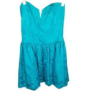 Vintage Jessica McClintock Gunne Sax Strapless Mini Dress Sz 11/12 Bubble Hem